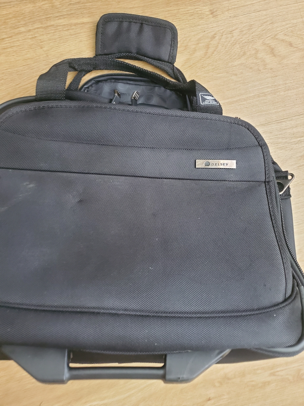 Delsey Black Laptop Briefcase for Men with Top Handles